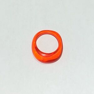 New Bright Orange Rounded Chunky Resin Ring Size US 9.5 Eclectic Festival Rave